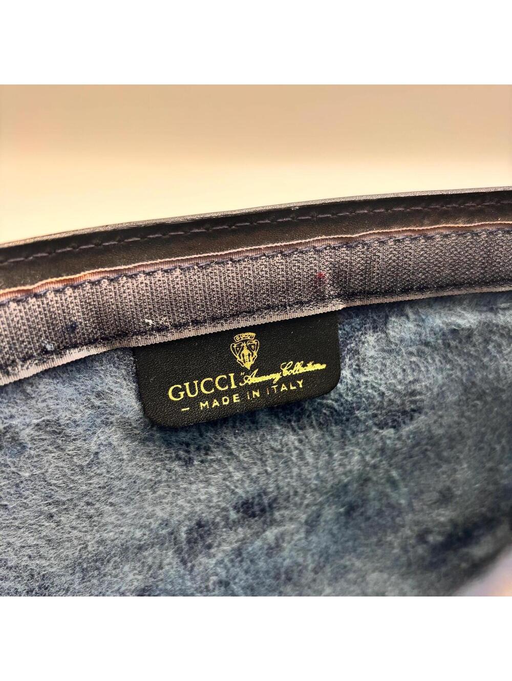 Gucci Vintage GG Supreme Web Clutch Pouch Bag Navy Red - Picture 8 of 8